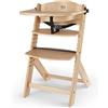 kk Kinderkraft Kinderkraft Seggiolone Pappa in Legno ENOCK, Evolutivo, Multifunzionale, Sedia Ergonomica, Altezza Regolabile, Facile da Pulire, dai 6 Mesi ai 10 Anni, Naturale