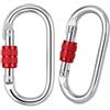 Artomnivera Moschettone di sicurezza con portata di 2500 kg, 2 moschettoni 25KN in acciaio legato, forma a O per una distribuzione uniforme del carico, ideale per arrampicata, amaca, altalena e yoga (argento)