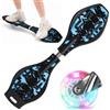 Harrms Waveboard Snakeboard per bambini, con ruote a LED, colore nero e blu