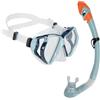 AQUASTIC Set da Snorkeling SHOAL 2 in 1 Maschera e Tubo Snorkel Colore Blu Maschera con Doppio Vetro Temperato Ideale per il Mare e le Vacanze Impermeabilità Comfort