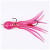 YobiLife Gonne di calamari artificiali, esche morbide, 21 g, 110 mm, in silicone, fluorescenti, multicolore, per pesce persico salato, pesce nero, mandarino, polpo, doppio gancio, pesca predatore, rosa, 1