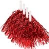 ifundom 24 Pezzi Pompon Cheerleading Rosso in Pet, Kit da Esibizione per | Riutilizzabile, Effetto Lucido, per Danza e Show, Accessori Coreografici