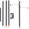 WRITWAA Supporto per Lampada Pieghevole da Tavolo in Lega di Alluminio | Nero, Portatile e Smontabile, per Pesca e Outdoor, Kit Ganci per Uso Esterno