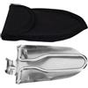 NUOBESTY Pala Pieghevole da Esterno, Piccola Pala da Campeggio in Acciaio Inox, Argento, Compatta e Portatile, con Borsa, per Campeggio, Escursionismo e Giardinaggio