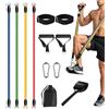 Generic Fasce di resistenza con manici per allenamento muscolare e elastica | Set di fasce per allenamento fisico, per palestra, yoga, pilates, scuola, donne, uomini, giovani e adulti