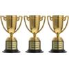 GALPADA 3 Pezzi Trofei Sportivi Mini in Plastica Oro per Coppe Piccole e Premi, Eventi, Festa Scuola, Riutilizzabile