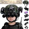 Generic Set Casco Tattico Bambini con Maschera NVG 4-Occhi Modello Torcia