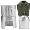 Rachlicy Kit mensa Mensa metallica in alluminio da 850 ml con fornello a tazza Set completo di mense militari per escursioni in campeggio Avventure all'aria aperta