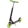 Clamaro Sidekick - Monopattino da città con molla, portata fino a 100 kg, pieghevole, regolabile in altezza, con freno a frizione per bambini e adulti, colore: nero/verde