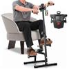 Xelanza Pedaliera Riabilitazione con Schermo LCD per Gambe e Braccia, Cyclette mini con manubrio e display per ginnastica passiva, bici da camera per casa e home gym (T1672)