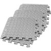 Vaguelly 6 Pezzi Tappeto a Foglia per Pavimento, Tappeto da Pavimento a Incastro, 30x30 Cm, Eva, Grigio, Ammortizzante, per Palestra, Sala Yoga e Soggiorno