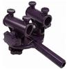 rockible Portacanne da Pesca Doppio Supporto Braccio Regolabile con Testa a Due Presa a Due Canne Base Girevole con Manopole Zigrinate in Plastica, Viola
