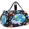 GuoChe Borsone da viaggio per bambini, ragazzi e ragazze | Borsone sportivo da notte con scomparto per scarpe, motivo: astronauta, gamer, sistema di gioco spaziale, pianeti