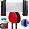 UBBOY Set ping pong portatile:2 racchette,4 palline,rete estensibile e borsa