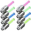 HOODANCOS 8 Pezzi Luci LED per Valvola Pneumatico Fluorescente in Plastico e Metallo, Risparmio Energetico Luce Lampeggiante Automatica per Ruote e Bici