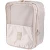 HEALSOPTHY Borsa da Viaggio per Scarpe Beige Doppio Strato in Nylon Imitazione e Antipolvere Portatile per Organizzare Scarpe Durante i Viaggi