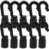 TEHAUX Gancio per Kayak Forte C, per Corda 4-6mm, 10 Pezzi | Pom e Gomma, Nero, per Sailboat e Boat, Accessorio da Ormeggio Robusto