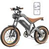 FREEJOYER E-Bike - Bicicletta elettrica da uomo, per tutto terreno, con motore da 250 W, 74 NM, batteria da 48 V e 18,2 Ah, 20 x 4,0 pollici, 25 km/h, 7 marce fino a 100 km, freno a disco con app, M20
