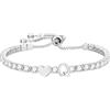 Halora Braccialetto tennis da donna, in argento Sterling, regolabile, con iniziale A-Z, ipoallergenico, per San Valentino, compleanno, regalo per ragazze, amici, figlia, sorelle, mamma