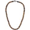 GAVU Collana da Uomo con Perline Sfaccettate di Pietre Naturali, Collana Occhio di Tigre da Uomo con Perle Annodate a Mano Una ad Una e Chiusura T-Bar 60cm