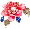 DUNSBY Spilla Fiore Con Strass Spilla con fiori di piante intarsiate da 5 pezzi