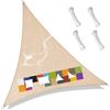 JIUJIUYI Tenda A Vela Triangolare 3x3x3m Vela Ombreggiante Impermeabile Tessuto PES, Protezione Raggi UV 98%, per Esterno Giardino Terrazza Piscina Carport, Beige
