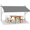 HENGMEI Tenda da Sole a Bracci con Manovella 350x120cm resistente ai raggi UV senza forature Protezione per Il Balcone, Grigio