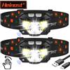 Heinast Potente lampada frontale con sensore LED Lampada frontale ricaricabile USB Torcia frontale a LED Torcia da campeggio con luce di ricerca per lanterna da pesca