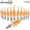 Grensk Lampadina a Filamento LED 4W Edison C35 E14 E12 2700K Bianco Caldo, Lampadine in Vetro Ambrato Retrò, Luci di Ricambio a Incandescenza 220V 110V