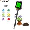 yieryi Misuratore digitale multifunzione PH EC per terreno 6 in 1 Rilevatore di test di umidità per fertilità da giardino agricolo Monitor della luce solare per piante da fiore