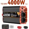 FLAMEZUM 4000W Picco 2000W Potenza Onda Sinusoidale Pura Inverter DC 12V 24V a AC 230V LCD Dispaly Auto Porta USB-C Voltmetro Convertitore Trasformatore