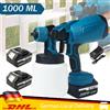Magnitt 1000W Elettrico Cordless Pistola A Spruzzo HVLP Spruzzatore di Vernice Auto Rivestimento In Acciaio Aerografo Pistola A Spruzzo Ad Alta Potenza Per Makita 18V Batteria