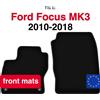 Wielganizator Tappetini anteriori in velluto per Ford Focus MK3 hatchback, berlina, station wagon (2010-2018) - Nero (2 pezzi) set tappetini anteriori per auto