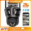 WONSDAR PTZ Telecamera IP WiFi Video sorveglianza esterna Telecamera CCTV Tre schermi Auto Tracking Ful HD Audio Visione a colori ICSEE APP