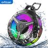 ortizan Altoparlante per doccia Bluetooth, altoparlanti portatili impermeabili IP67, piccolo altoparlante esterno con luce LED, vero stereo wireless per la casa