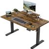 Devoko Scrivania elettrica regolabile in altezza 120 × 60 cm con supporto per monitor Sedile ergonomico Scrivania in piedi (Bianco)