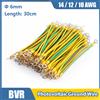 EVSOLAR Cavo di terra solare fotovoltaico BVR con cavo di terra terminale da 6 mm Foro da 6 mm Cavo di terra flessibile in rame giallo verde 10 12 14AWG