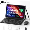 SVITOO Tablet SVITOO 2026 Android 16 10.1 pollici IPS Processore Octa-Core 20GB RAM 128GB ROM espandibile fino a 1TB Batteria da 6600mAh Dual Band WiFi 5 Bluetooth 5.0 GPS Con custodia Tastiera Mouse Stilo