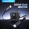 ASOMETECH 300W GaN USB Charger Station Display a LED Cavo retrattile di tipo C 100W 65W PD3.0 PPS Caricatore rapido per Macbook Samsung