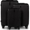 W WINGS Set di 3 Valigie in ABS + EGRET (28"/24"/20") Resistenti | Ruote 360 | Lucchetto Criptato | Cabina da viaggio, grande e media | circa 75x50x30 cm/64.5x44x26.5 cm/55x40x20 cm | Colori: