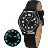 BERNY Orologio al quarzo da uomo di alta precisione Miyota 2035 Cinturino in pelle luminoso con rivestimento in zaffiro Orologio da polso da uomo alla moda impermeabile