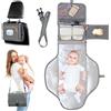 NONE Fasciatoio Portatile da Viaggio, Tappetino Cambio Pannolini Smart con Tasca per Salviette, Fasciatoio Pieghevole per Bambini per Uso in Movimento