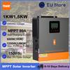 PowMr Inverter Ibrido Solare PowMr 1KW 1.5KW DC 12V 24V a 230V AC con Regolatore di Carica Solare 80A, Onda Sinusoidale Pura, Inverter Off-Grid Adatto per Casa