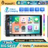 Podofo Autoradio 2din con Carplay Wireless e Android Auto, Tasti Stile Pianoforte, Lettore MP5 Universale, Radio FM, Effetto EQ, Ricarica USB/Type-C