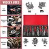 NONE Kit Riparazione Filetti 131 pz, Set Helicoil con Inserti, Maschi e Punte da Trapano - M5 M6 M8 M10 M12 - Per Riparazione Filetti Danneggiati, Ricucitura