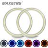 MAXGTRS 2x Angel Eyes 76mm 80mm 85mm 90mm 94mm 3528 Halo Ring LED Auto Led Fendinebbia Moto Luce di marcia diurna DRL Faro