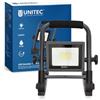 UNITEC Faretto LED portatile 20 Watt, 1600 lumen, cavo da 3 metri, 6500 Kelvin, antracite, IP65, alluminio pressofuso, vetro di sicurezza, classe di efficienza energetica A+