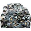 JSD Set di lenzuola per letto Queen Paisley con stampa floreale, 4 pezzi, colore nero, in morbida microfibra, con tasca extra profonda da 38,1 cm