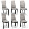 Bealife Set di 6 Sedie da Pranzo, Set di Sedie da Sala da Pranzo per Cucina, Sala da Pranzo, Sedia da Pranzo con Schienale Alto in Ecopelle (Grigio chiaro -Ecopelle, Set da 6 Sedie)