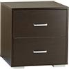 Totò Piccinni Comodino in legno con 2 cassetti 43 x 40 x 43,5 cm (Wengè)